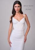 Picture of: Chic Luxe Wedding Dress with Bustier Top and Stunning Illusion Corset Back in ivory, Style: J2221, Detail Picture 7