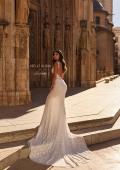 Picture of: Floral Lace Wedding Dress with Sheer Bodice and Open Back in ivory, Style: J2338, Detail Picture 7