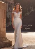 Picture of: Off the Shoulder Destination Wedding Dress with Lace Bodice and Illusion Back in ivory, Style: J2166, Main Picture