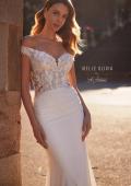 Picture of: Off the Shoulder Destination Wedding Dress with Lace Bodice and Illusion Back in ivory, Style: J2166, Detail Picture 1