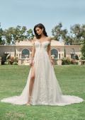 Picture of: Off the Shoulder A-Line Lace Detail Gown with Illusion Back in IBII, Style: B1193, Main Picture