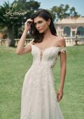 Picture of: Off the Shoulder A-Line Lace Detail Gown with Illusion Back in IBII, Style: B1193, Detail Picture 1