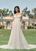 Picture of: Off the Shoulder A-Line Lace Detail Gown with Illusion Back in IBII, Style: B1193, Detail Picture 5, Landscape