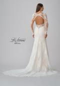 Picture of: Sheer Long Sleeve Trumpet Gown with Deep V in IIB, Style: B1042, Detail Picture 13