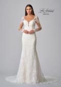 Picture of: Sheer Long Sleeve Trumpet Gown with Deep V in IIB, Style: B1042, Detail Picture 15