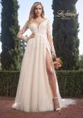 Picture of: Long Sleeve A-Line Dress with Slit and Plunge Neck in IIBI, Style: B1040, Main Picture