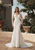 Picture of: Sheer Long Sleeve Trumpet Gown with Deep V in III, Style: B1042, Main Picture