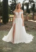 Picture of: Wedding Gown with Ornate Lace Off the Shoulder Bodice in III, Style: B1050, Main Picture