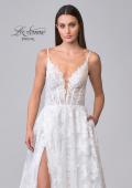 Picture of: Lace A-Line Wedding Dress with Slit and Deep V in III, Style: B1056, Detail Picture 16