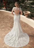 Picture of: Sheer Long Sleeve Trumpet Gown with Deep V in III, Style: B1042, Back Picture