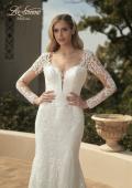 Picture of: Sheer Long Sleeve Trumpet Gown with Deep V in III, Style: B1042, Detail Picture 1