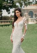 Picture of: Trumpet Style Wedding Dress with Stunning Clover Shape Train and Sleeves in III, Style: B1299, Detail Picture 1