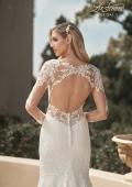 Picture of: Sheer Long Sleeve Trumpet Gown with Deep V in III, Style: B1042, Detail Picture 2