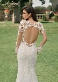 Picture of: Trumpet Style Wedding Dress with Stunning Clover Shape Train and Sleeves in III, Style: B1299, Detail Picture 2