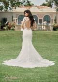 Picture of: Trumpet Style Wedding Dress with Stunning Clover Shape Train and Sleeves in III, Style: B1299, Detail Picture 3
