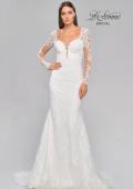 Picture of: Sheer Long Sleeve Trumpet Gown with Deep V in III, Style: B1042, Detail Picture 4