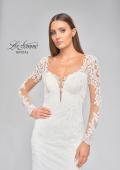 Picture of: Sheer Long Sleeve Trumpet Gown with Deep V in III, Style: B1042, Detail Picture 7