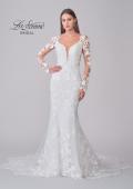 Picture of: Trumpet Style Wedding Dress with Stunning Clover Shape Train and Sleeves in III, Style: B1299, Detail Picture 7