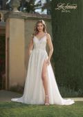 Picture of: A-Line Wedding Dress with Slit and Illusion Bodice in IIII, Style: B1011, Main Picture