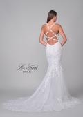Picture of: Plunge Neck Lace Trumpet Gown with Criss Cross Back in IIII, Style: B1100, Detail Picture 8