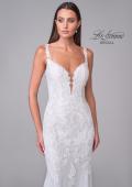 Picture of: Trumpet Gown with Plunge Neck and Detailed Lace Train in IIII, Style: B1199, Detail Picture 9