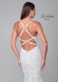 Picture of: Plunge Neck Lace Trumpet Gown with Criss Cross Back in IIII, Style: B1100, Detail Picture 10