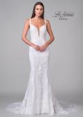 Picture of: Trumpet Gown with Plunge Neck and Detailed Lace Train in IIII, Style: B1199, Detail Picture 11