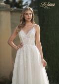 Picture of: A-Line Wedding Dress with Slit and Illusion Bodice in IIII, Style: B1011, Detail Picture 1