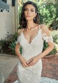 Picture of: Lace Trumpet Wedding Dress with Off the Shoulder Straps in IIII, Style: B1240, Detail Picture 5