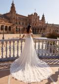 Picture of: Off-the-Shoulder 3D Lace A-Line Wedding Dress with Slit in IIIII, Style: B1486, Detail Picture 8