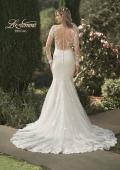 Picture of: Trumpet Gown with Elegant Lace and Scallop Detailing in IIIII, Style: B1163, Back Picture