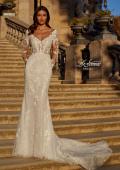 Picture of: Long Sleeve Wedding Dress with Beautiful Lace and Boning Detail in IIIII, Style: B1290, Back Picture