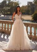 Picture of: Stunning Lace and Tulle Wedding Dress with Soft Ruched Bodice and Illusion Details in IIIII, Style: B1345, Back Picture