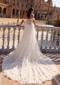 Picture of: Off-the-Shoulder 3D Lace A-Line Wedding Dress with Slit in IIIII, Style: B1486, Back Picture