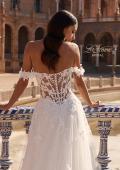 Picture of: Off-the-Shoulder 3D Lace A-Line Wedding Dress with Slit in IIIII, Style: B1486, Detail Picture 4
