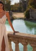 Picture of: Stunning Lace and Tulle Wedding Dress with Soft Ruched Bodice and Illusion Details in IIIII, Style: B1345, Detail Picture 5, Landscape
