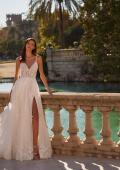 Picture of: Stunning Lace and Tulle Wedding Dress with Soft Ruched Bodice and Illusion Details in IIIII, Style: B1345, Detail Picture 6, Landscape