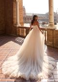 Picture of: Strapless Ruched Corset Tulle Ball Gown Wedding Dress in IIIIII, Style: B1437, Back Picture