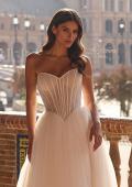 Picture of: Strapless Ruched Corset Tulle Ball Gown Wedding Dress in IIIIII, Style: B1437, Detail Picture 5