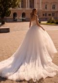 Picture of: Unique A-line Wedding Gown with Chantilly Lace and Exposed Boning in IIIILI, Style: B1386, Back Picture