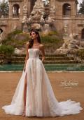 Picture of: Modern A Line Lace Wedding Gown with Straight Strapless Neckline and Corset Detail in IIINI, Style: B1343, Main Picture