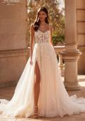 Picture of: A Line Gown with Bustier Illusion Bodice and Gorgeous Lace Applique Details in IIINI, Style: B1351, Main Picture