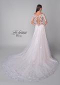 Picture of: Dramatic A-Line Dress with Plunge Neck and Lace Long Sleeves in IIINI, Style: B1235, Detail Picture 9