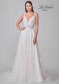 Picture of: A-Line Tulle and Lace Gown with Slit and Illusion Bodice in IIINI, Style: B1307, Detail Picture 9