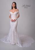 Picture of: Off the Shoulder Lace Long Sleeve Bridal Gown with Illusion Back in IIINI, Style: B1319, Detail Picture 10