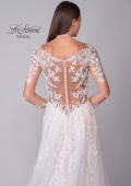 Picture of: Dramatic A-Line Dress with Plunge Neck and Lace Long Sleeves in IIINI, Style: B1235, Detail Picture 12