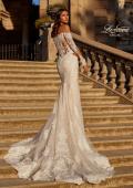 Picture of: Mermaid Lace Wedding Gown with Illusion Long Sleeves and Off the Shoulder Top in IIINI, Style: B1331, Back Picture