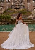 Picture of: Modern A Line Lace Wedding Gown with Straight Strapless Neckline and Corset Detail in IIINI, Style: B1343, Back Picture