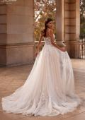 Picture of: A Line Gown with Bustier Illusion Bodice and Gorgeous Lace Applique Details in IIINI, Style: B1351, Back Picture