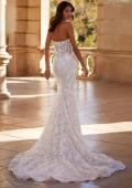 Picture of: Lace Fitted Wedding Dress with Strapless Bodice and Corset Details in IIINI, Style: B1357, Back Picture